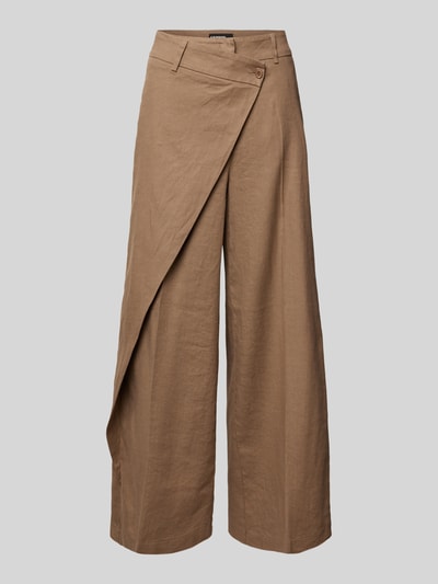 CAMBIO wide fit broek van linnenmix model 'ANAIS' Hazelnoot - 2
