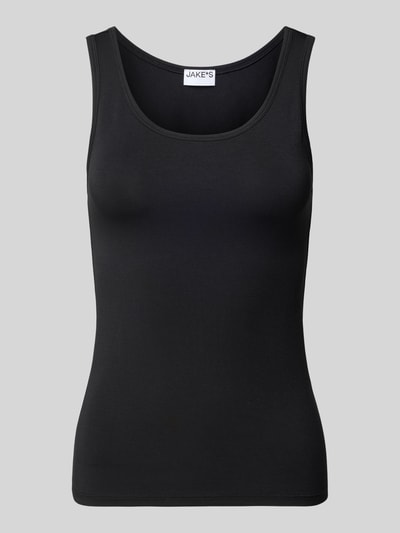 Jake*s Casual Slim Fit Top aus Modal-Mix Black 1