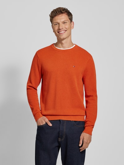 Tommy Hilfiger Gebreide pullover met ronde hals Oranje - 4