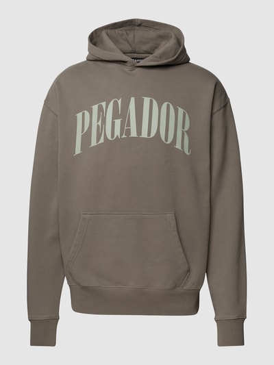 Pegador Hoodie mit Label-Print Hellgrau 2