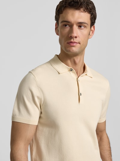 Profuomo Koszulka polo o kroju slim fit z mieszanki lyocellu z dodatkiem jedwabiu Złamany biały 3