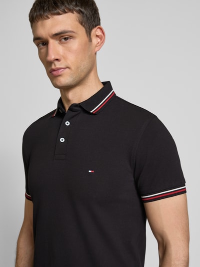 Tommy Hilfiger Regular Fit Poloshirt mit Logo-Stitching Black 3