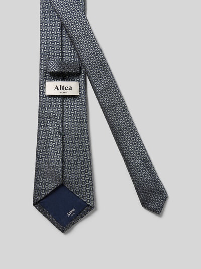 Produktfoto, Krawatte mit Label-Detail Modell 'Gange' von altea aus Baumwoll-Seide-Mix, klassische Passform, blau gemustert, Breite 8 cm