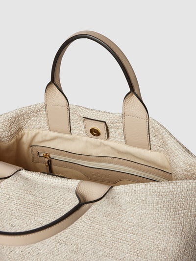 Abro Strandtasche mit Label-Applikation Modell 'POPPY' Ecru 5