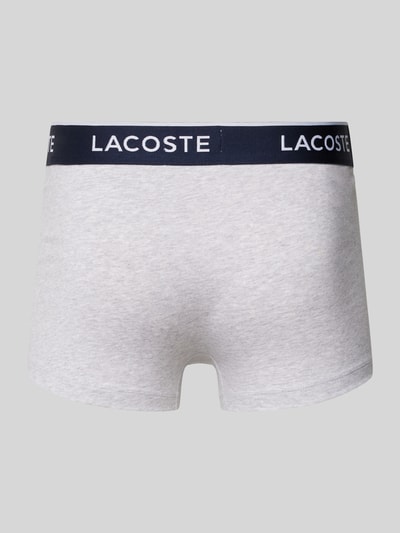 Lacoste Obcisłe bokserki z elastycznym paskiem z logo w zestawie 3 szt. Srebrny 3