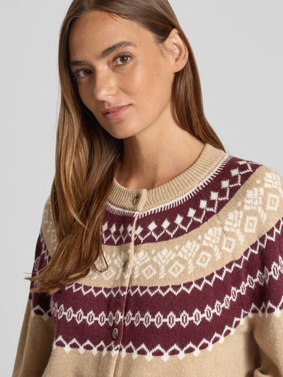 JOOP! Kardigan z dzianiny z domieszką kaszmiru model ‘KLODA’ Camel 3