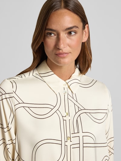 s.Oliver BLACK LABEL Bluzka z długim rękawem o kroju regular fit z satyny Złamany biały 3