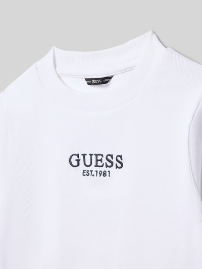 Guess Longsleeve mit Label-Stitching Weiss 2