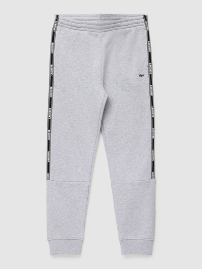 Lacoste Sweatpants mit Galonstreifen Mittelgrau Melange 1