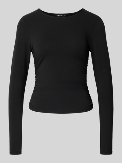 Produktfoto, zwart regular fit shirt met lange mouwen van katoenmix, model 'MIRA' van ONLY Dames