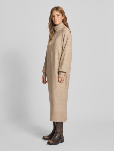 Pieces Oversized Strickkleid mit Wollanteil Modell 'MALOU' Taupe Melange 1