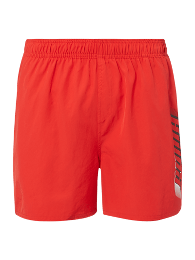 Puma Regular Fit Badeshorts mit Logo-Print  Rot 1