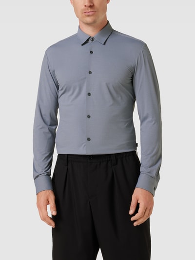 BOSS Slim Fit Business-Hemd mit Allover-Muster Schwarz 4