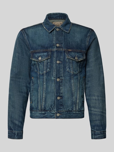 Produktfoto, Regular Fit Jeansjacke aus reiner Baumwolle Modell 'ICON' von Polo Ralph Lauren in Blau mit Waschung, sichtbare Knopfleiste und Taschen