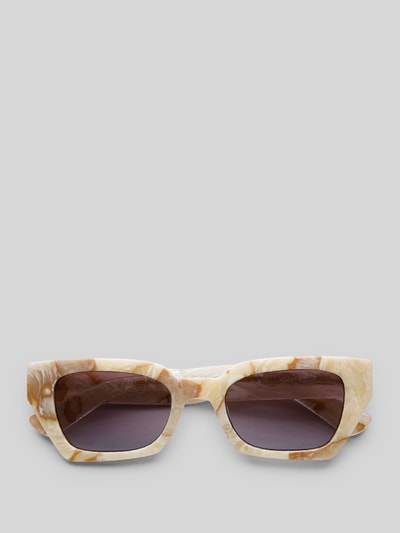 MessyWeekend Quadratische Sonnenbrille Modell 'LUNA' Beige 2