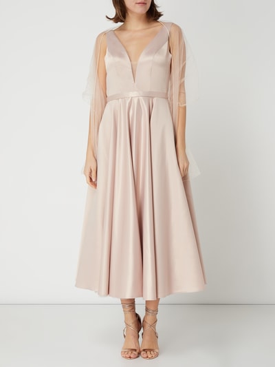 Unique Cocktailkleid aus Taft  Beige 5