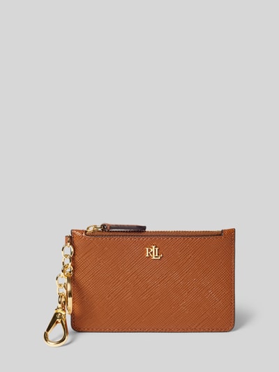 Lauren Ralph Lauren Pasjeshouder van runderleer met sleutelring en karabijnhaak Cognac - 1