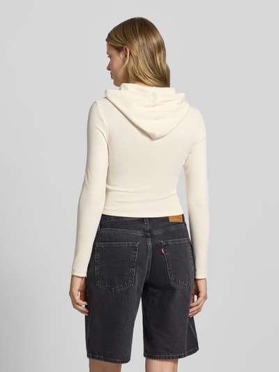 Guess Jeans Slim fit shirt met lange mouwen, capuchon en labelstitching Beige - 5