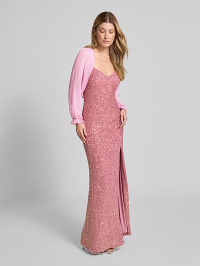 V.M. Kurtka koktajlowa o krótkim kroju z szyfonu Jasnoróżowy 1