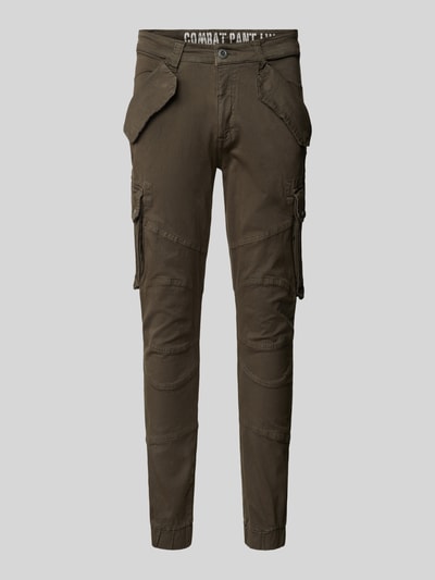 Alpha Industries Tapered fit cargobroek met klepzakken, model 'COMBAT PANT' Donkergrijs - 2