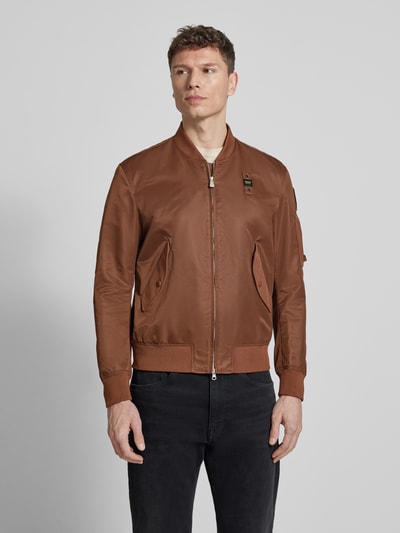 Blauer USA Jacke mit Zweiwege-Reißverschluss Modell 'Rocky' Cognac 4