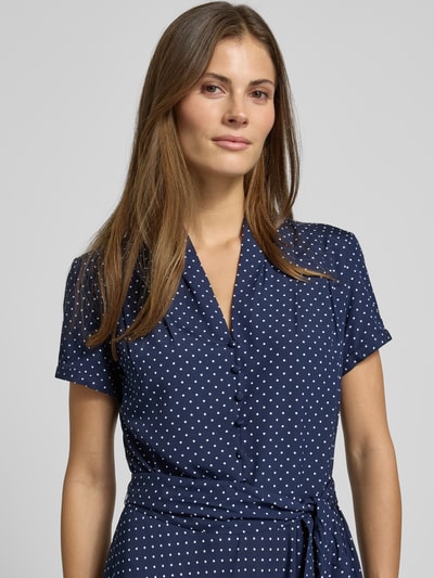 Lauren Ralph Lauren Tailliertes Blusenkleid mit Umlegekragen Modell 'EARNEST' Marine 3