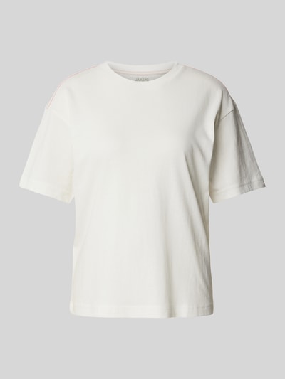 Jake*s Casual Oversized T-shirt met extra brede schouders Offwhite - 2