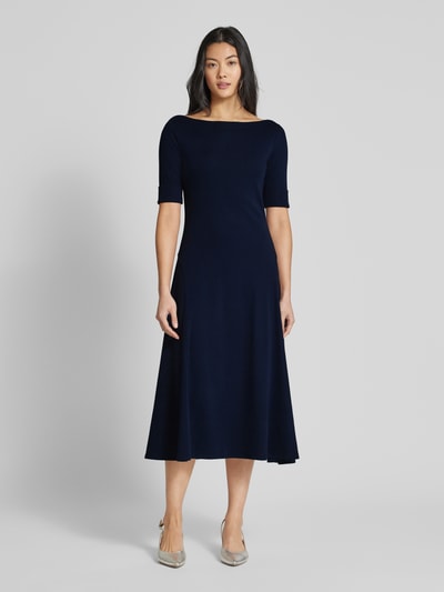 Lauren Ralph Lauren Midi-jurk met boothals, model 'MUNZIE' Marineblauw - 4