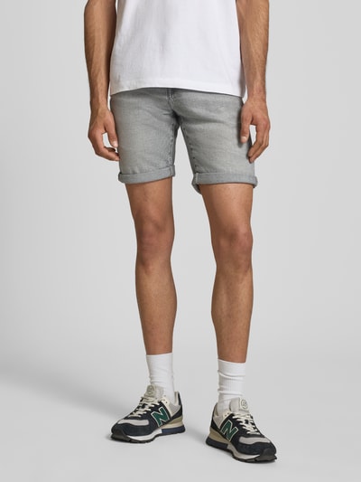 ONLY & SONS Regular Fit Jeansshorts aus Baumwoll-Mix Modell 'PLY MGD 8774' Mittelgrau 4