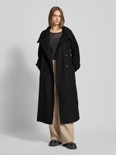 Gina Tricot Straight Fit Mantel mit Woll-Anteil Black 1