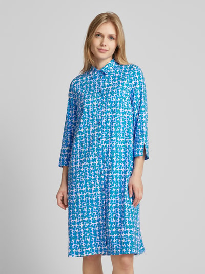 ROBE LÉGÈRE Midi-jurk met grafisch motief Bleu - 4