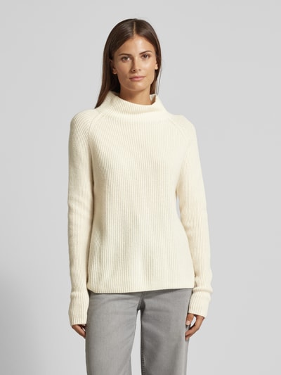 Fynch-Hatton Kaschmirpullover mit Stehkragen Offwhite 4