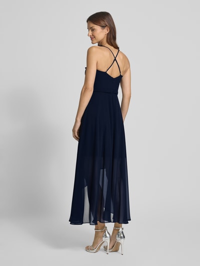 V.M. Cocktailjurk met hartvormige hals Marineblauw - 5