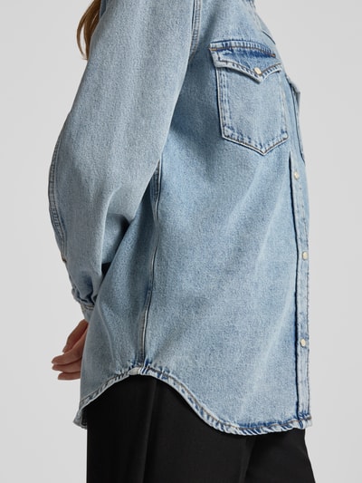 Marc O'Polo Denim Relaxed fit jeansblouse van een mix van katoen en brandnetelvezels Jeansblauw - 3