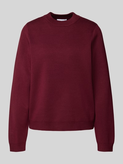 Jake*s Collection Sweter z dzianiny z okrągłym dekoltem Oberżynowy 2