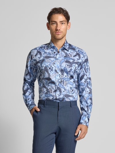 ETERNA Koszula biznesowa o kroju comfort fit z kołnierzykiem typu kent Błękitny 4