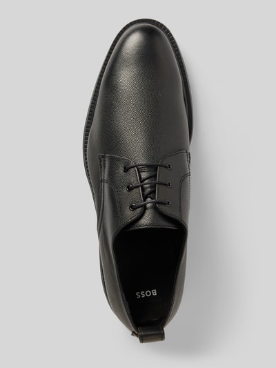 BOSS Derby schoenen met structuurmotief, model 'Larry' Zwart - 3