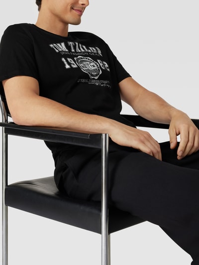 Tom Tailor T-shirt met labelprint Zwart - 3