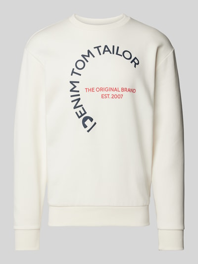 Tom Tailor Denim Sweatshirt mit Logo-Print Beige 2