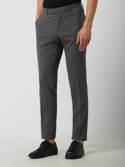 Esprit Collection Spodnie do garnituru o kroju slim fit z mieszanki wełny i elastanu Antracytowy 4