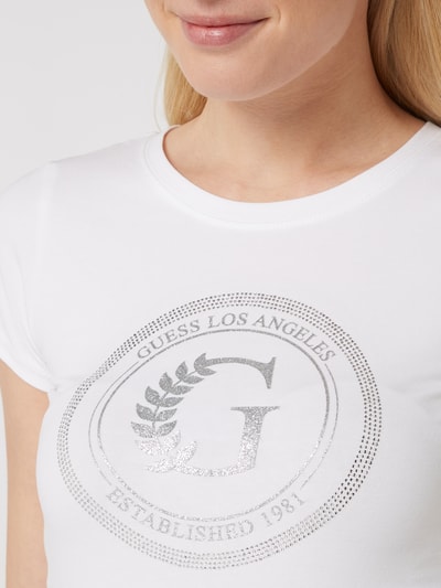 Guess T-Shirt mit Logo  Weiss 3