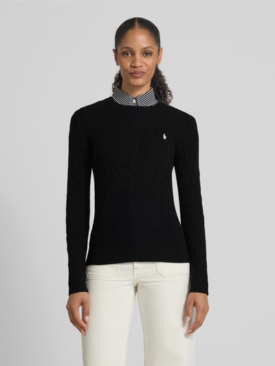Polo Ralph Lauren Gebreide pullover van een mix van wol en kasjmier, model 'JULIANNA' Zwart - 4