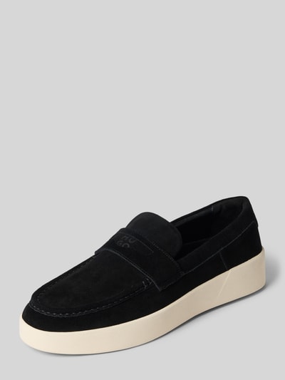 HUGO Loafer aus echtem Rindsleder Modell 'Lyde_mocc_sd' Black 1