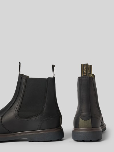 Barbour Buty chelsea ze skóry bydlęcej z profilowaną podeszwą Czarny 2