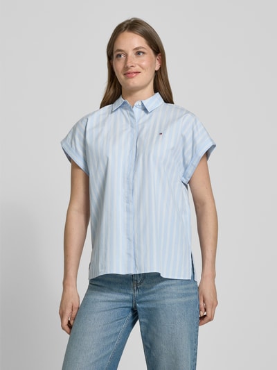 Tommy Hilfiger Relaxed Fit Bluse aus Popeline Hellblau 4