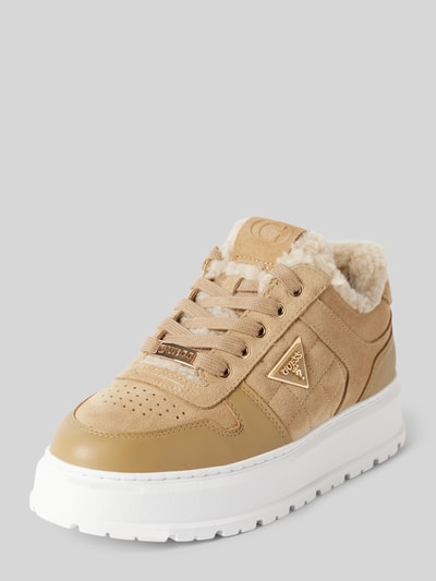 Guess Leren sneakers met voering van teddybont, model 'TERRIA' Beige - 1