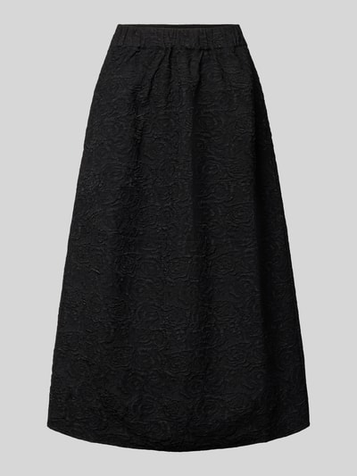 Produktfoto, midirok in all-over look model 'ROSIE' van Copenhagen Muse, A-lijn, elastische band, bandwijdte maat S 37 cm, totale lengte 82 cm