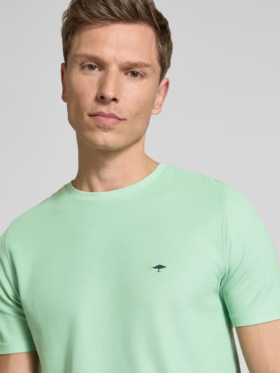 Fynch-Hatton T-shirt met logostitching Lichtgroen - 3