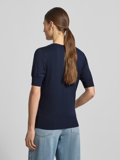 FREE/QUENT Gebreid shirt met V-hals model 'Katie' Marineblauw - 5