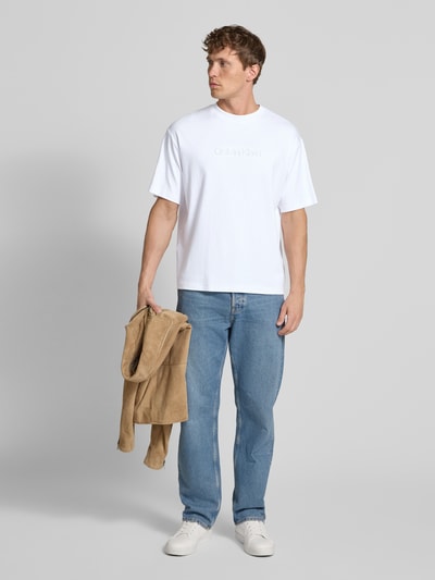 CK Calvin Klein Oversized T-Shirt mit Label-Stitching Weiss 1